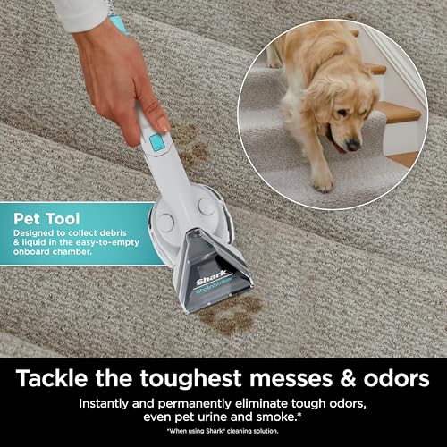 Shark StainStriker Portable Carpet, Upholstery & Area Rug Cleaner with Pet Mess Extractor, Stain & Odor Remover, Perfect for Car Interiors, White, PX201 - style: StainStriker