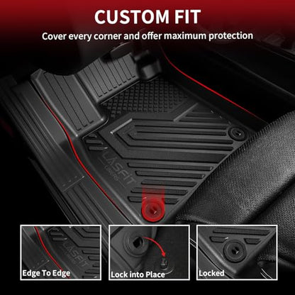LASFIT Floor Mats & Trunk Mat for Honda Accord Sedan 2026 2025 2024 2023 (Gasoline & Hybrid), All Weather TPE Floor Liners 1st & 2nd Row & Cargo Mat Full Set, Black - style: 3）For Honda Accord | 2023-2026 | Full Set