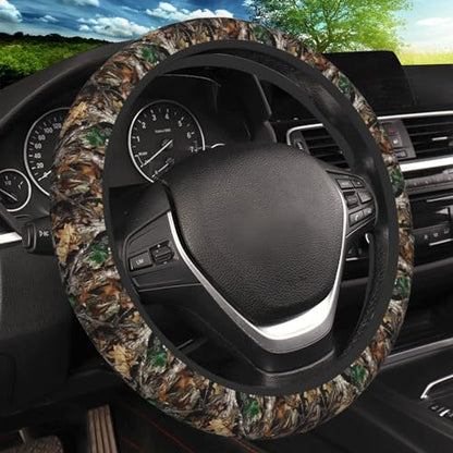 Camo Camouflage Leaf Steering Wheel Cover, Non-slip Breathable Neoprene Steering Wheel Covers, Men Car Accessories Universal 15 Inch Fit Auto, Suvs, Truck - color: Camouflage Leaf