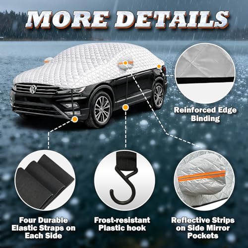 Hail Protector Car Cover SUV, Multi-Layer Cotton Padded Half Car Cover, Thickened Top Protection for Hail, Snow & Impact, Fits SUV L - size: 2-SUV L
