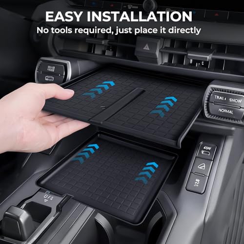 Wireless Charging Protective Mat & Center Console Storage Protective Mat for Toyota RAV4 2026, Interior Accessories Silicone Anti-Slip Console Cover Pad for 2026 RAV 4, Black - style: Fits for Toyota RAV4 2026, D