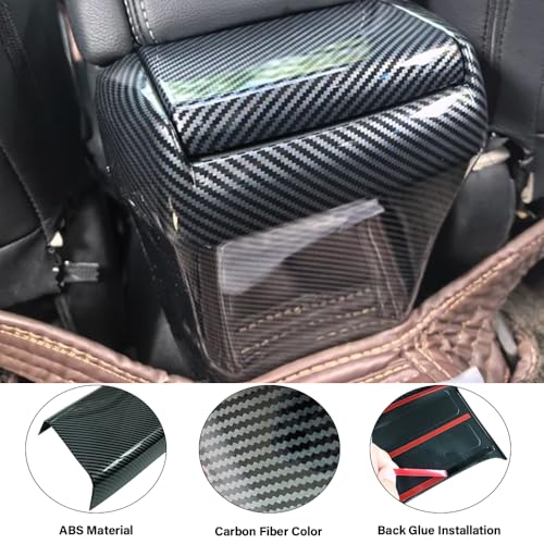 Car Armrest Box Cover Trim Decals Compatible with Honda Civic Accessories 10th Gen 2016 2017 2018 2019 2020 2021 ABS Carbon Fiber Style Interior(2 PCS) - color: Armrest Box Cover Trim