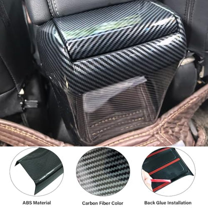 Car Armrest Box Cover Trim Decals Compatible with Honda Civic Accessories 10th Gen 2016 2017 2018 2019 2020 2021 ABS Carbon Fiber Style Interior(2 PCS) - color: Armrest Box Cover Trim