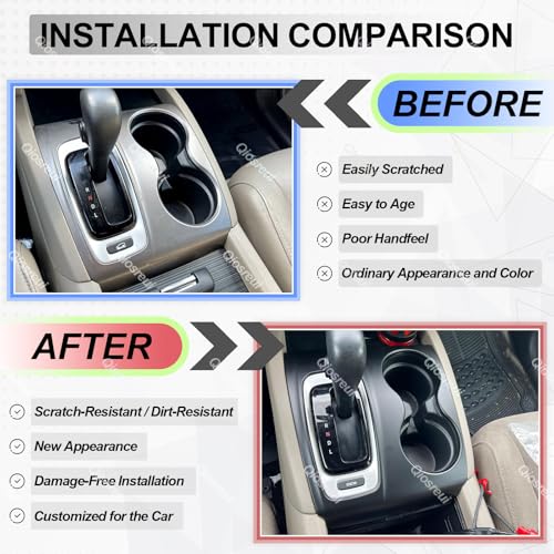 Gear Shift Panel Cover for Honda Pilot 2016-2020/ Honda Ridgeline 2017-2020, Gear Shift Knob Console Panel Trim, ABS Center Console Cup Holder Frame Anti-Scratch Protector Accessories (Matte Black) - color: Matte Black