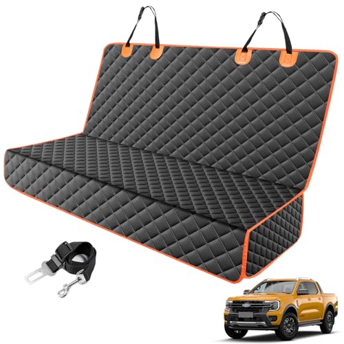 MIXJOY Truck Back Seat Cover for Dogs, Waterproof Pet Seat Covers for Trucks, Dog Cover for Truck Back Seat, Nonslip Pet Bench Seat Cover for Ford F150 F250 F350/Chevrolet Silverado/GMC/Ram - color: Black, size: 61"W x 55"L
