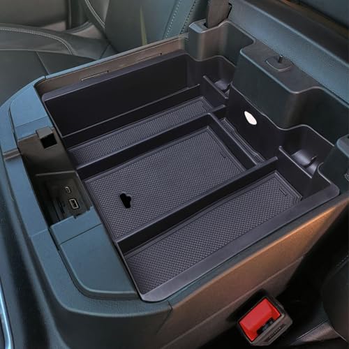 Zxiaochun Center Console Armrest Box Organizer Tray for 2019-2022 Chevy Silverado/GMC Sierra 1500 and 2020-2023 Silverado/Sierra 2500/3500 HD Accessories (Full Console w/Bucket Seats ONLY) Black Trim - color: Black Trim