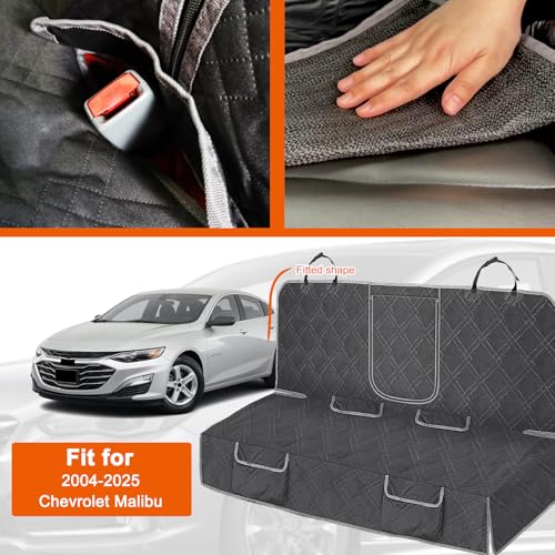 Dog Car Seat Cover Compatible with Chevy Malibu 2004-2025, Waterproof Pet Bench Seat Cover for Back Seat, 600D Heavy Duty Scratch Proof Nonslip Truck Seat Covers for Dogs - size: 2004-2025 Malibu