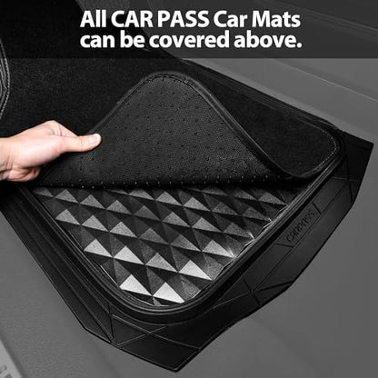 CAR PASS 3 Row Heavy Duty Rubber Car Mats, Deep-Dish All-Weather for 7 Seats 8 Seater 2nd & 3rd Floor Mats Waterproof Universal Trim Fit Liner Van,SUV,7 Passengers Vehicle,Automotive 3D Rhombus Black - color: black 3 row