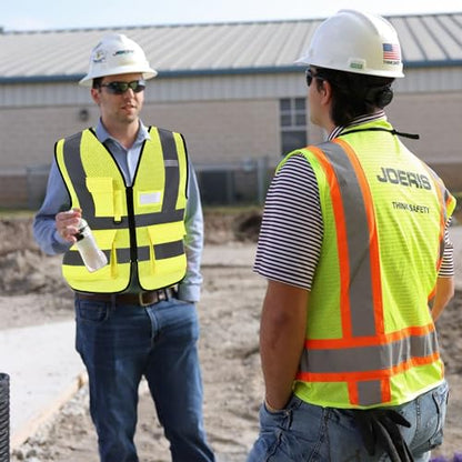 High Vis Safety Vest Reflective Strips, Multi-Pocket Design, Available in Yellow,Orange,black,Pink,blue,Red,purple - color: Yellow, size: XX-Large
