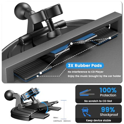 OHLPRO 15W Magsafe Car Mount Charger for iPhone 17, Fast Wireless Charging Magnetic CD Slot Holder with 3M Adhesive Base for Dashboard, Aluminum Shell, Compatible with iPhone 16 15 14 Series, Blue - color: Blue