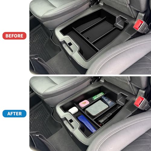 Zxiaochun Center Console Organizer Tray for 2019-2025 2026 Chevy Silverado/GMC Sierra 1500 & 2020-2026 Silverado/Sierra 2500HD 3500HD, Armrest Box Storage Tray (Split-Bench Folding Seat ONLY)-2PCS - size: 2PCS Trays