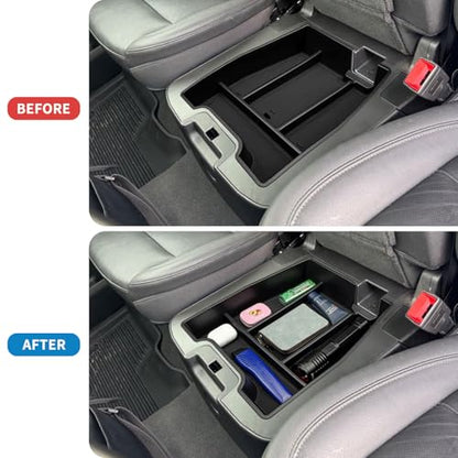 Zxiaochun Center Console Organizer Tray for 2019-2025 2026 Chevy Silverado/GMC Sierra 1500 & 2020-2026 Silverado/Sierra 2500HD 3500HD, Armrest Box Storage Tray (Split-Bench Folding Seat ONLY)-2PCS - size: 2PCS Trays