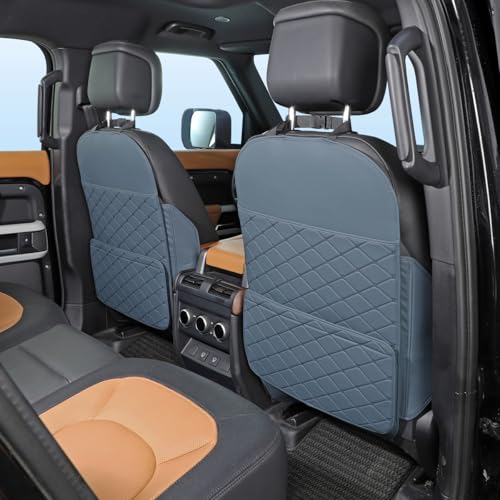 TAIKOO Seat Back Protector + Large Capacity Pocket Storage Organizer,Preventing the Impact of Children Stepping on the Seat Backrest (Blue) - color: Blue