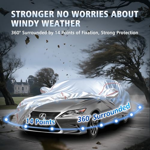 Car Cover Waterproof All Weather for Lexus ES 2001-2025,All-Around Fastening and 4 Upgrades, 30s Quick-Install for Car Cover - size: 4（for Lexus ES）