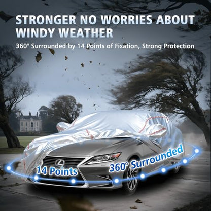 Car Cover Waterproof All Weather for Lexus ES 2001-2025,All-Around Fastening and 4 Upgrades, 30s Quick-Install for Car Cover - size: 4（for Lexus ES）