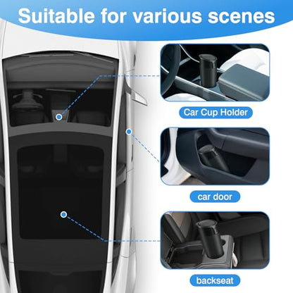 Car Trash Can Bin with Lid, 2 Packs Mini Leakproof Garbage Can for Vehicle, Cup Holder Trash Can, Small Trash Bin for Cars, Home, Bedroom, Office(Black) - color: Black 02