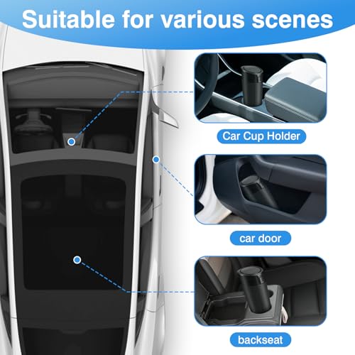 Car Trash Can Bin with Lid, Mini Leakproof Garbage Can for Vehicle, Cup Holder Trash Can, Small Trash Bin for Cars, Home, Bedroom, Office (Black 01) - color: Black 01