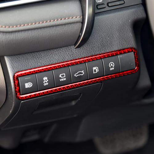 Durable Carbon Fiber Compatible with Toyota Camry 2018-2024 Accessories Car Main Driver Side Multifunction Button Frame Cover Interior Trim Sticker Decal Red - color: Multifunction Button Frame