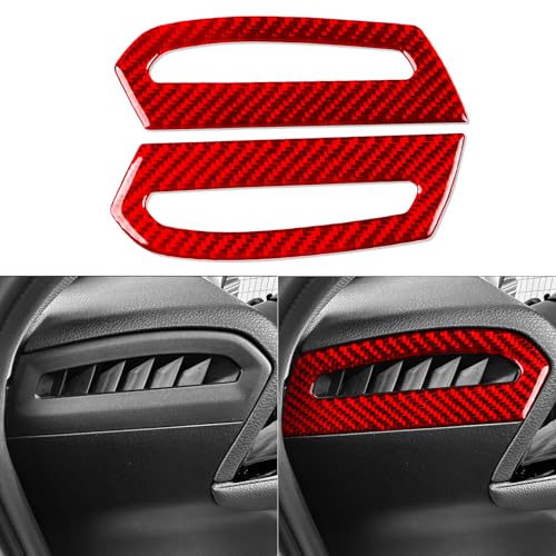 Red Carbon Fiber Compatible with Toyota Camry 2018-2024 Accessories Car Front Row Left Right A/C Vents Cover Interior Trim Sticker Decal 2PCS - color: Both Sides Air Conditioning Vent