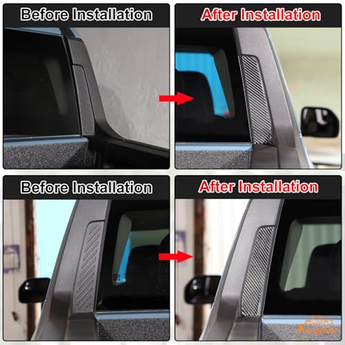 Aunginsy Rear Glass Side Anti-Scratch Cover Trim Compatible with Ford Maverick 2022-2025, Carbon Fiber Pickup Truck Rear Bucket Slot Side Anti-Scratch Cover Protective Pad Sticker Exterior Accessories - color: Black