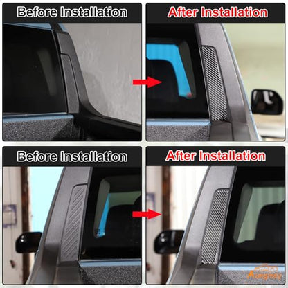 Aunginsy Rear Glass Side Anti-Scratch Cover Trim Compatible with Ford Maverick 2022-2025, Carbon Fiber Pickup Truck Rear Bucket Slot Side Anti-Scratch Cover Protective Pad Sticker Exterior Accessories - color: Black