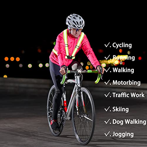 High Visibility Reflective Vest Safety Vest Running Reflective Gear Adjustable Reflective Vest for Walking,Jogging,Hiking,Night Cycling - color: Pink
