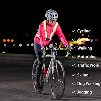 High Visibility Reflective Vest Safety Vest Running Reflective Gear Adjustable Reflective Vest for Walking,Jogging,Hiking,Night Cycling - color: Orange