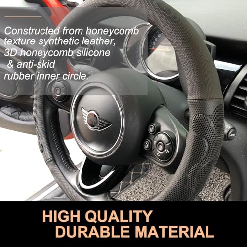 PINCTROT Large Size Comfy Grip Steering Wheel Cover, Anti-Slip Design, 15.5-15.75 Inch(Silicone Black) - color: 1.Black, size: Large Size[15 1/2''-15 3/4'']