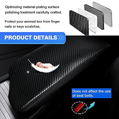 Autorder Center Console Cover for Hyundai Sonata 2020 2021 2022 2023 Accessories Carbon Fiber Armrest Cover Anti-Scratch Middle Console Pad Leather Armrest Protector - size: Hyundai Sonata 2020-2023