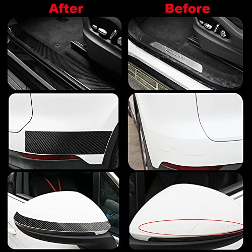 Automotive Car Door Edge Entry Guards Door Sill Protector Strip 5D Carbon Fiber Vinyl Wrap Film Paint Threshold Scuff Plate Protectors Anti-Collision for Most Vehicles (Black, 2in*33FT) - size: 2in*33FT