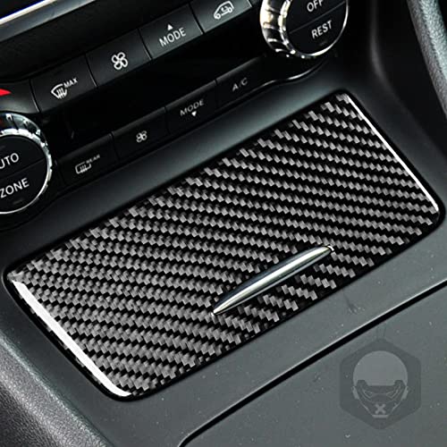 Car Center Control Cigarette Lighter Ashtrays Cover Panel Sticker Real Carbon Fiber Interior Trim Accessories Compatible with Benz CLA C117 2014-2018 GLA X156 2015-2019 Black - color: Center Control Cigarette Lighter Cover Panel