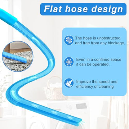 Upgraded Dryer Vent Cleaner Kit: Universal Vacuum Hose Attachment for Lint Removal Fits All Vacuums Cleaner Dryer Cleaning Tools for Clogged Ducts (Blue) - color: Blue