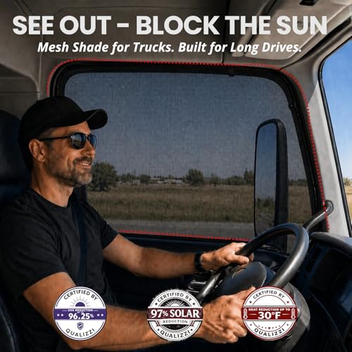 XXXL/Window Sun Shades for Trucks (9 Sizes) - Slip-On Breathable Mesh Socks for Side Windows, Full Coverage, Heat & Bug Protection, 2-Pack by Qualizzi - size: Xxxl
