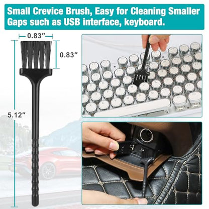 Luscinum Car Interior Duster Detailing Cleaning Gel Brushes Kit, Soft Dust Detail Crevice Brush Slime Putty Cleaner Accessories Tools for Dashboard,Air Vent,Panel,Leather