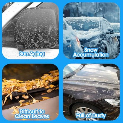 4 Pack Disposable Car Covers, Clear Plastic Car Cover Universal Vehicle Cover Rain Dust Garage Cover Car Protective Cover with Elastic Band Medium for Sedan Outdoor Snow Rain Weather(12 ft x 22 ft)