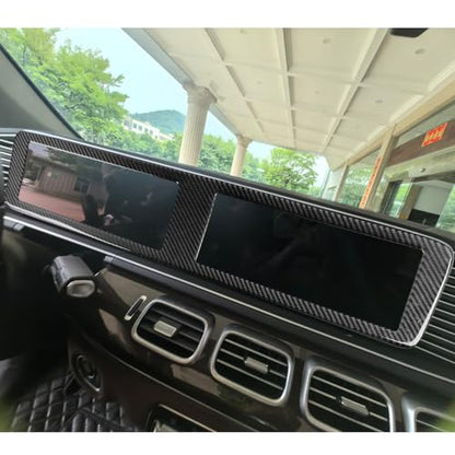 NVCNX Carbon Fiber Accessories for Mercedes Benz GLE GLS 350 450 450e 580 53 63 S AMG 2020-2026 2021 2022 2023 2024 2025 Dash Navigation Screen Frame Cover Interior Trim Overlay Sticker Decal 1PC - color: Dash Navigation Screen Trim