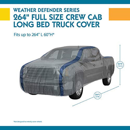 DUCKCOVERS Weather Defender Pickup Truck Cover, Fits Crew Cab Dually Long Bed Trucks up to 22 ft. L - size: 264"l X 60"h
