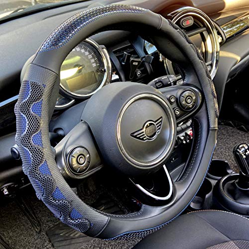 PINCTROT Steering Wheel Cover Great Grip with 3D Honeycomb Anti-Slip Design, Universal 14.5-15 Inch (Blue) - color: 4.Blue, size: Medium(Standard) Size[14 1/2''-15'']