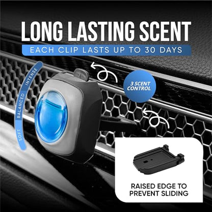 Air Jungles New Car Scent Car Air Freshener Vent Clip 6 Ct with 2 Adapter for Honda Civic, CRV, ZRV, HRV, Integra, Long Lasting Up to 180 Days, Natural Essential Oil Car Fragrance Odor Eliminator