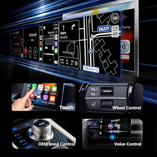 Wireless CarPlay Adapter for Apple iPhone & Android, 2-in-1 Adapter Convert Wired to Wireless Dongle