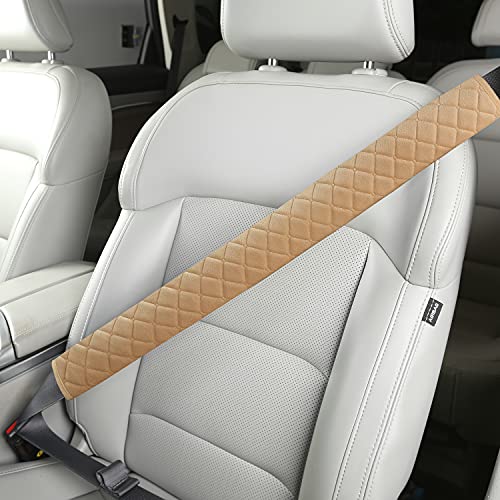 HighnessHwoo Extra Long Seatbelt Covers for Adults Kids Women & Men, Soft Car Seat Belt Strap Cushion for for truck & bus drivers only, Shoulder Neck Chest Protector Pads, 1pc, Beige, 25.5in - color: Beige, size: 25.5in - 1pc