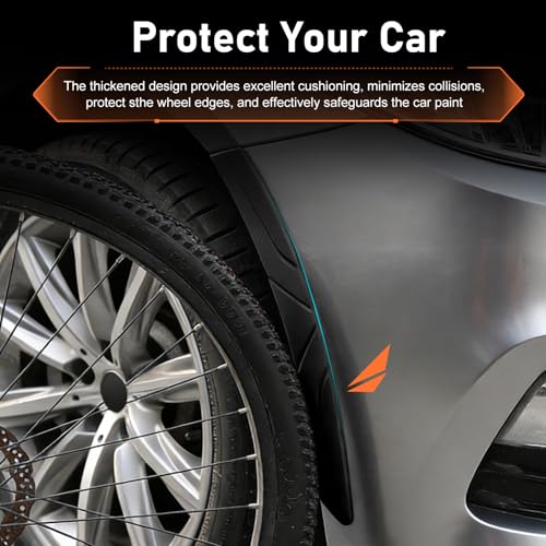 2 PCS Car Wheel Eyebrow Strips, Thickened Anti Collision Arch Lip Trim Strips, Self Adhesive Car Wheel Eyebrow Protector, Universal for Most Vehicles (Black) - color: Black