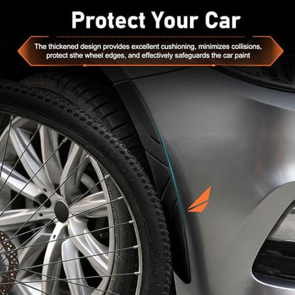 2 PCS Car Wheel Eyebrow Strips, Thickened Anti Collision Arch Lip Trim Strips, Self Adhesive Car Wheel Eyebrow Protector, Universal for Most Vehicles (Black) - color: Black