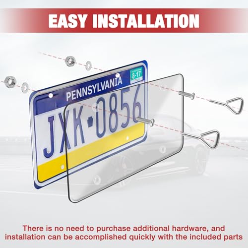 Bubble License Plate Cover 2 Pack, Clear License Plate Protector 12.24 * 6.22’’ Universal, Plate Cover for Car Transparent Colorless Plastic, Car Plate Cover Front/Rear with Screw Washer Nut - style: Style B