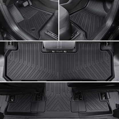 Floor Mat Cargo Mats for 2018-2022 2023 Chevrolet Chevy Traverse 7 Seats Car Mat Accessories, All Weather TPE Backrest and Lower Trunk Cargo Liner (18-23 7 Seats Set) - style: 18-23 7 Seats-Mats Set