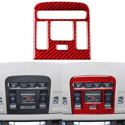 Carbon Fiber Compatible with Toyota Camry 2018 2019 2020 2021 2022 2023 2024 Accessories Car Dome Reading Light Lamp Button Cover Interior Sticker Red - color: Front Reading Light Lamp