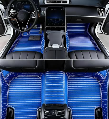New Customized car Floor mats, Suitable for 99.9% of car Models, All-Weather car Floor mats, Fully Covered car Floor mats, Anti Slip and Waterproof car Floor mats (Blue 2) - color: blue 2