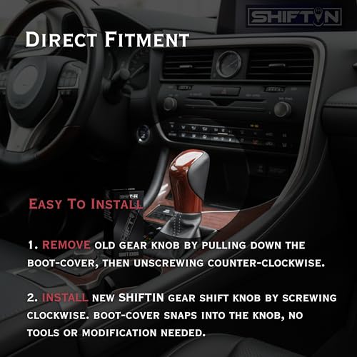 Gear Shift Knob Shifter for Lexus ES GS GX is NX RC RX 200t 300 350 3450h 450hL 350L (Black Leather/Brown Walnut Maple) - color: Black Leather / Brown Walnut Maple