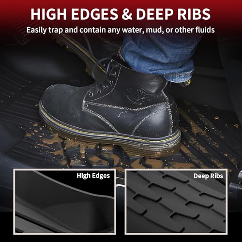 LASFIT Floor Mats Fit for Lincoln Continental 2020 2019 2018 2017, All Weather Floor Liner TPE Custom Fit Car Mats for Lincoln Continental 1st & 2nd Row Rubber Mats, Black,Tasteless - size: 2017-2020|For Lincoln Continental|Floor Mats