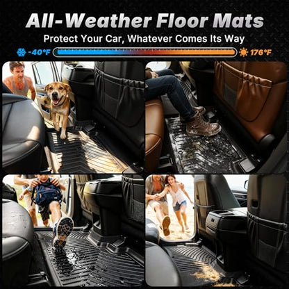 OEDRO Floor Mats Fit for 2019-2026 Chevy Silverado/GMC Sierra 1500 & 2020-2026 Silverado/Sierra 2500HD/3500HD Crew Cab TPE Floor Liner, No Rear Underseat Storage Box - style: Bucket Seat| Crew Cab| w/o underseat storage